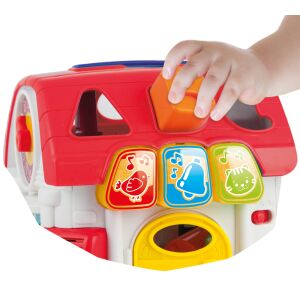 WINFUN Sort N Learn Activity House, jucárie interactivá pentru copii mici, cu sortarea formelor, butoane luminoase éi sunete - Jocuri de sortare a formelor