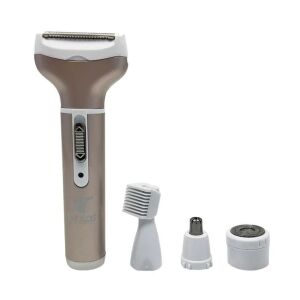 4 az 1-ben Újratölthető Elektromos Borotva Nőknek, Test, Arc, Orr, Fül, Szemöldök Trimmelő, 400mAh Akkumulátor, Bézs - Testszőrnyíró