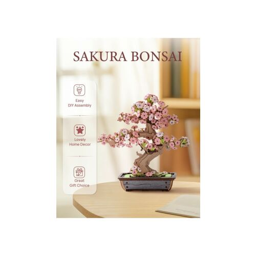 Sakura Bonsai 3D Puzzle, RolLife, jednoduchá montáž DIY, krásna domáca dekorácia, skvelý nápad na darček