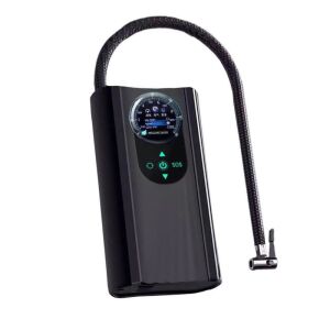 Fekete elektromos autógumi szivattyú digitális nyomásmérővel és tömlővel - Elektromos pumpa