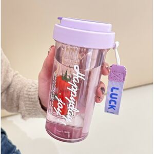 Vizes palack csészével és szívószállal 600 ml Simple BD32FIO