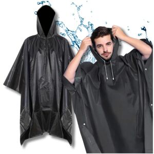 Čierne vodoodolné pončo proti dažďu plášť 123758208 - Móda&obliekanie