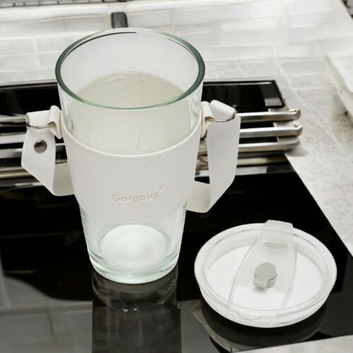 Üvegbögre kávéhoz és teához szívószállal és fedővel 450 ml-es csésze09b