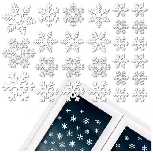 Karácsonyi ablakmatricák hópelyhekkel 27 db 123758612