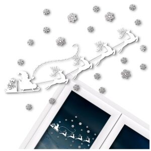 Karácsonyi ablak matricák hópelyhek és szán