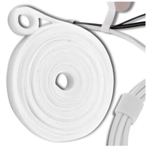 Fehér tépőzáras pánt 5 m a kábelek egyszerű csatlakoztatásához