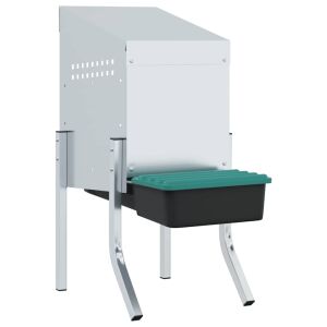 Szögletes nézet a vidaXL horganyzott acél csirkefészkelő ládáról - Madártartás