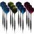 Set mit 12 Trizand Darts mit schwarzen Barrels und einzigartigen Flight-Mustern