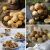 Collage of walnut shaped cookies in various serving dishes