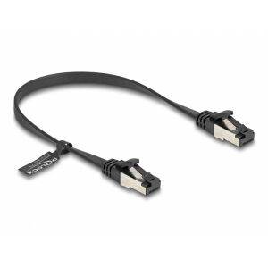 Delock RJ45 lapos patch kábel apa - apa Cat.8.1 flexibilis 0,25 m fekete (80177) 123775953 - Delock