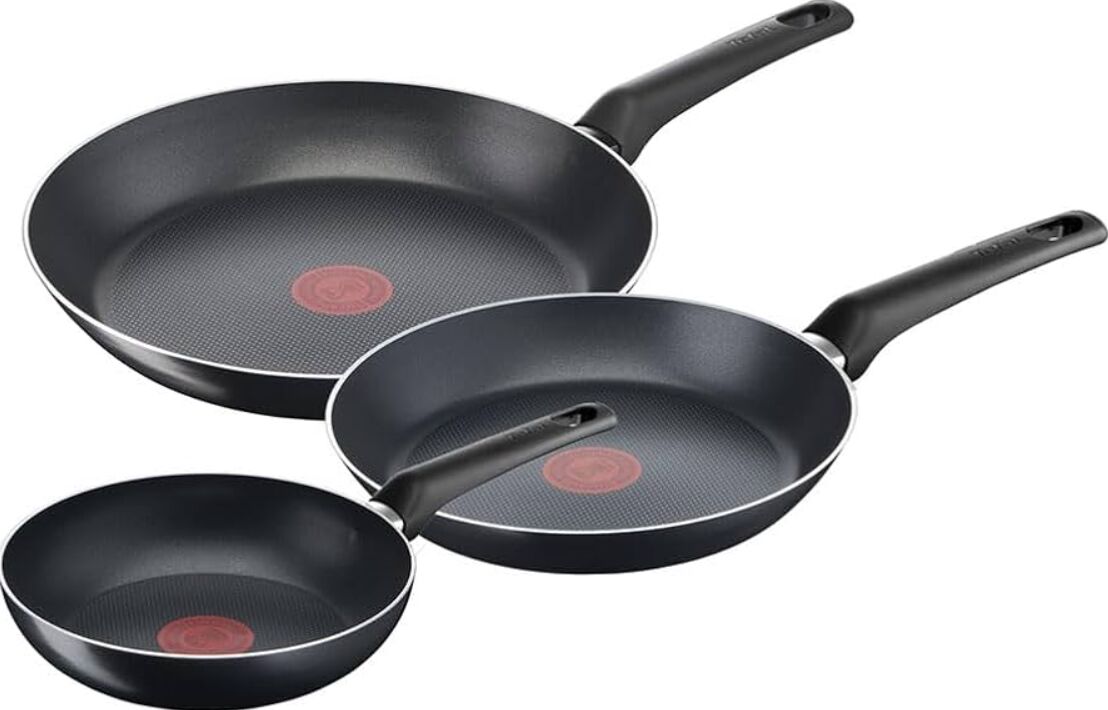 Tefal B5709132 Easy Cooking 3 részes Serpenyőkészlet - fekete