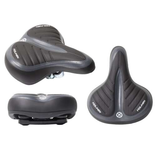 Holmen bike saddle, black, comfortable, spring suspension, for mountain bike, road bike, cruiser bike, hybrid bike