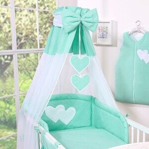 BabyLion Prémium baldachin függöny - Menta - szívecskével 123786444 - Baldachin