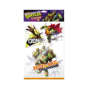 Naklejki 3D Teenage Mutant Ninja Turtles, 4 sztuki, z postaciami Rafaela, Donatello, Leonarda i Michała Anioła - Nonbrand Falpanel & Falmatrica
