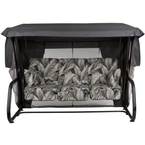 Dajar Venezia fém kerti hintaágy tetővel és levélmintás párnákkal - Hintaágy & Hintaszék