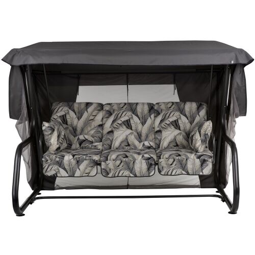 Dajar Venezia fém kerti hintaágy tetővel és levélmintás párnákkal