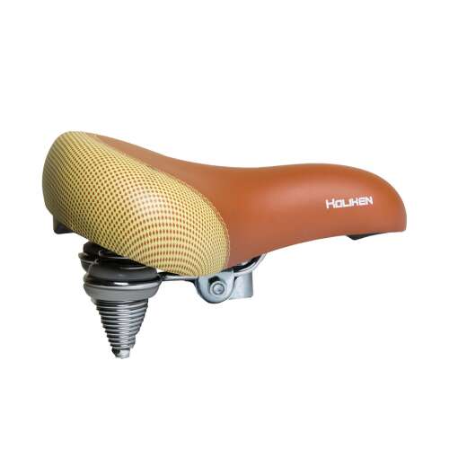 Holhen hnedé pružinové sedlo na bicykel