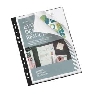 VIQUEL Essentiel fekete A4 bemutató mappa 20 zsebbel - Bemutatómappa