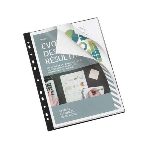 VIQUEL Essentiel fekete A4 bemutató mappa 20 zsebbel