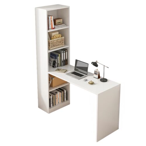 Fodym Weißer Jugend Schreibtisch mit Regalen und Laptop