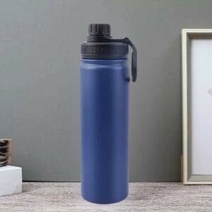 Plava termosica od nehrđajućeg čelika, s nepropusnim čepom, funkcija održavanja hladne i tople vode - 650 ml 123852601 - Hranjenje