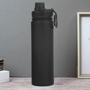 650 ml черен вакуумен термос от неръждаема стомана на дървена маса с рамка за картина на заден план - Kulacs