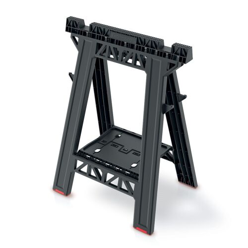 Prosperplast Tech Stand Fűrészbak, fekete, nagy teherbírású, 175 kg kapacitás, fa, fém és egyéb anyagok vágásához - Fűrészbak