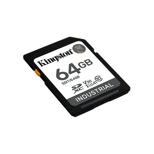 Kingston Industrial 64GB SDHC UHS-I memóriakártya, ferde nézet