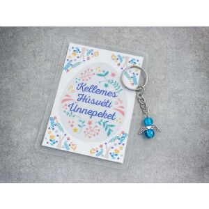 Kellemes Húsvéti kék angyal medálos kulcstartó 123874042 - Ajándék kulcstartó