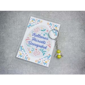 Kellemes Húsvéti sárga angyal medálos kulcstartó 123874053 - Ajándék kulcstartó