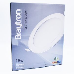 Bodová LED 18W zapustená, okrúhla, Braytron, 1360 lm, teplé svetlo (3000 K), biela 123874060 - Zapustené svetlá