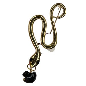 Martisor tip brosa eleganta Sarpele cu mar, auriu - Krista 123874221 - Bijuterii pentru femei