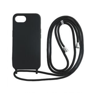 Fekete TPU+PC telefontok lánccal iPhone 16e-hez - Cellect