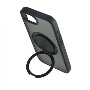 Fekete iPhone 16e 360° forgatható tok gyűrűs tartóval és mágneses állvánnyal - Cellect