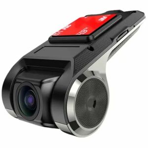 Cameră auto neagră cu tampon adeziv 3M, 1080P Full HD, conexiune USB, navigație Android și înregistrare vocală de urgență - Camere auto