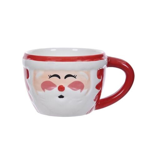 Kubek świąteczny ceramiczny, Święty Mikołaj, 3D, 330 ml