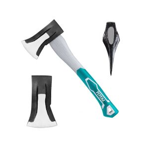 Toporisca, Total, greutate 1000 g, lungime 43 cm, lama otel carbon, maner din fibra de sticla