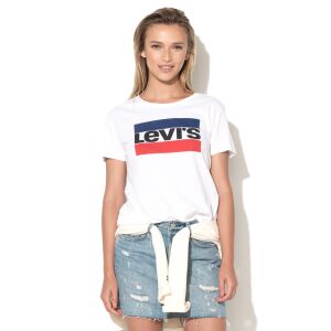 Levi's, Tricou alb cu imprimeu logo 17369-0297 Alb S INTL 136182564 - Îmbrăcăminte pentru femei