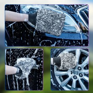 Mikroszálas autómosó kesztyű, puha kerekek tisztításához.