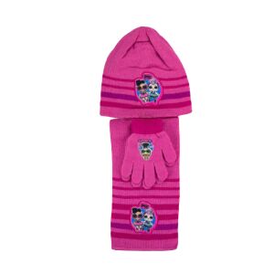 LOL Surprise! Lány sapka, sál és kesztyű szett sötét rózsaszínben - Baba & Gyerek divat