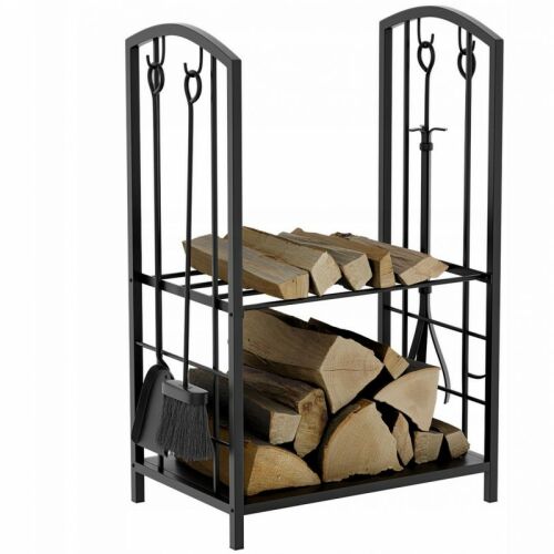 Állvány, fém kosár fához a cserépkályhához tartozékokkal 73x40x30 cm snd05. 123877152