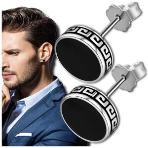 Férfi és női ezüst 8mm-es csavarozható fülbevaló réz gyűrűkkel