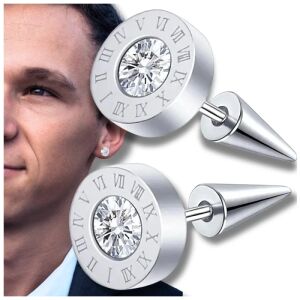 8 mm-es köbös cirkónium ezüstözött sebészeti acél fülbevaló férfiaknak és nőknek