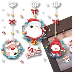 Színes karácsonyi ablakmatricák karakterekkel