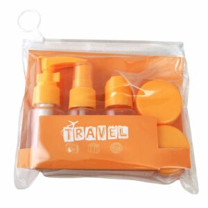 Set mit 7 wiederverwendbaren Reisebehältern, orange, eCarla, KS122POM