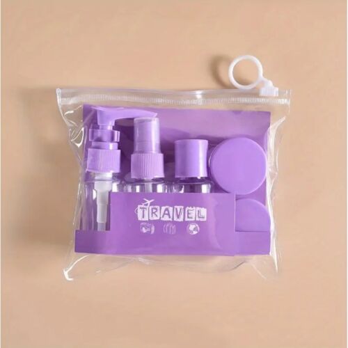 Set mit 7 in 1 wiederverwendbaren Reisebehältern, lila, eCarla, KS122FIO 123877285