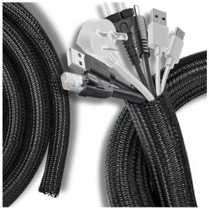 Fekete kábelvédő burkolat 1 m - rendszerező a gondos kábelkezeléshez