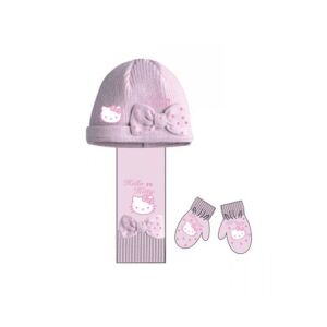 Zestaw czapka, szalik i rękawiczki Hello Kitty w kolorze różowym dla dzieci - Hello Kitty