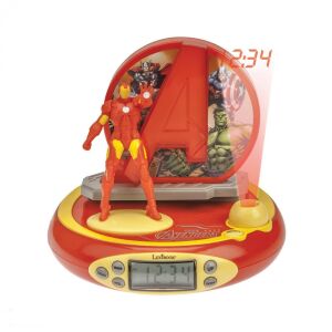 Avengers Wecker mit Projektor, mit Iron Man, Hulk, Captain America und Thor. Die Uhr projiziert Bilder an die Decke. - Innenarchitektur