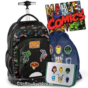 Paso Avengers gurulós iskolatáska szett - Marvel Comics, Hulk, Vasember és Amerika kapitány szereplőkkel - Paso